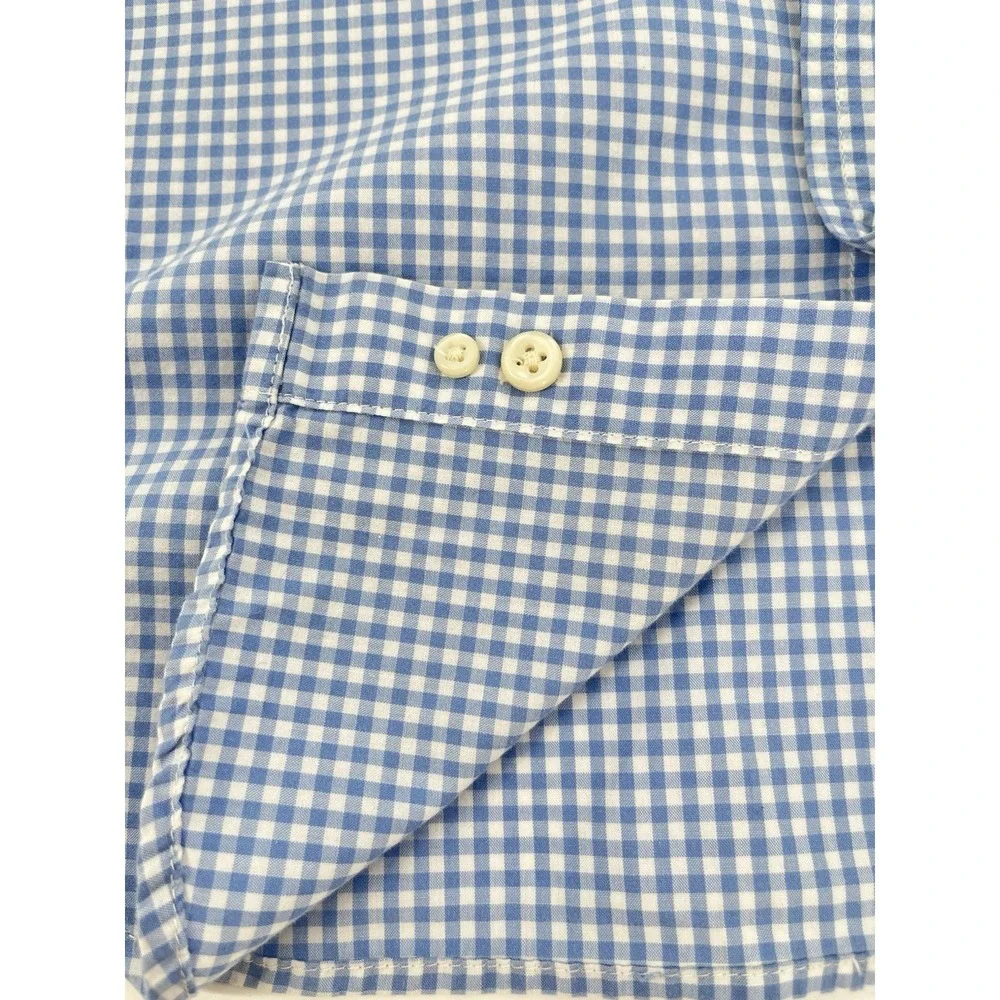 Polo‎ Ralph Lauren Check Button Down Shirt Youth Size Large (14-16) Blue White